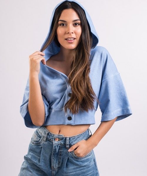 BOXING cardigan top con capucha